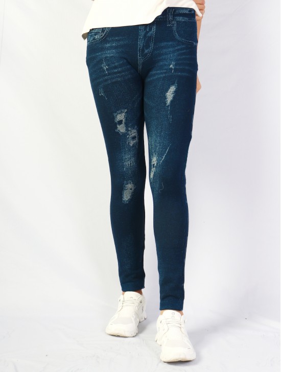 High Waist Denim Style Stretchy Legging (Fleece Lined) High Waist Denim Style Stretchy Legging (Fleece Lined)